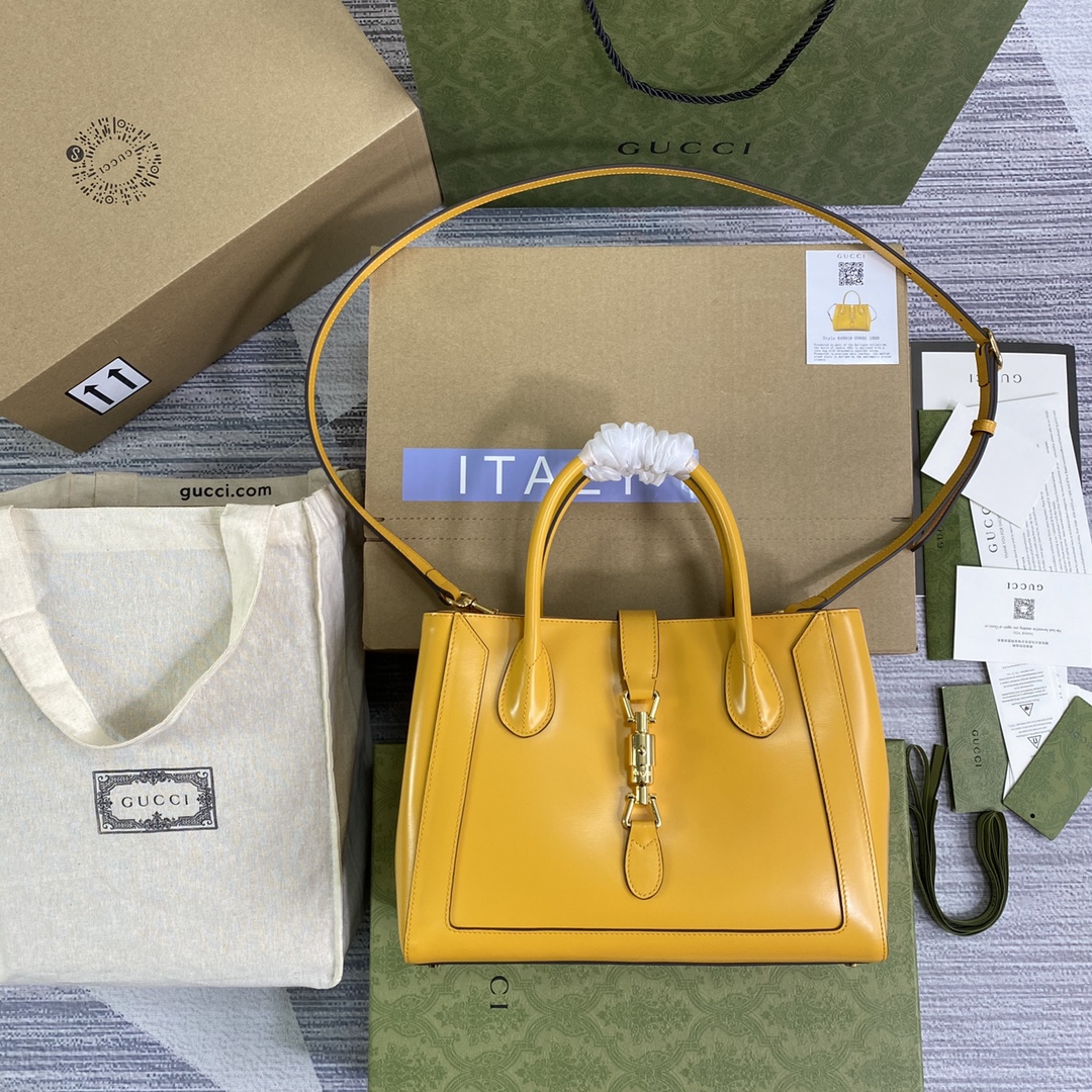 Gucci Jackie 1961 Medium Tote Bag Shoulder Bag 649016 Yellow